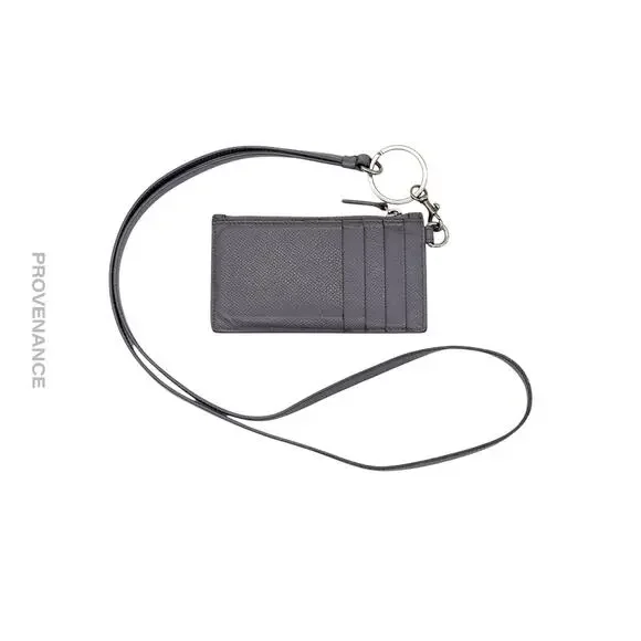 🔴 Balenciaga Logo Neck Lanyard Zip Card Wallet - Gray